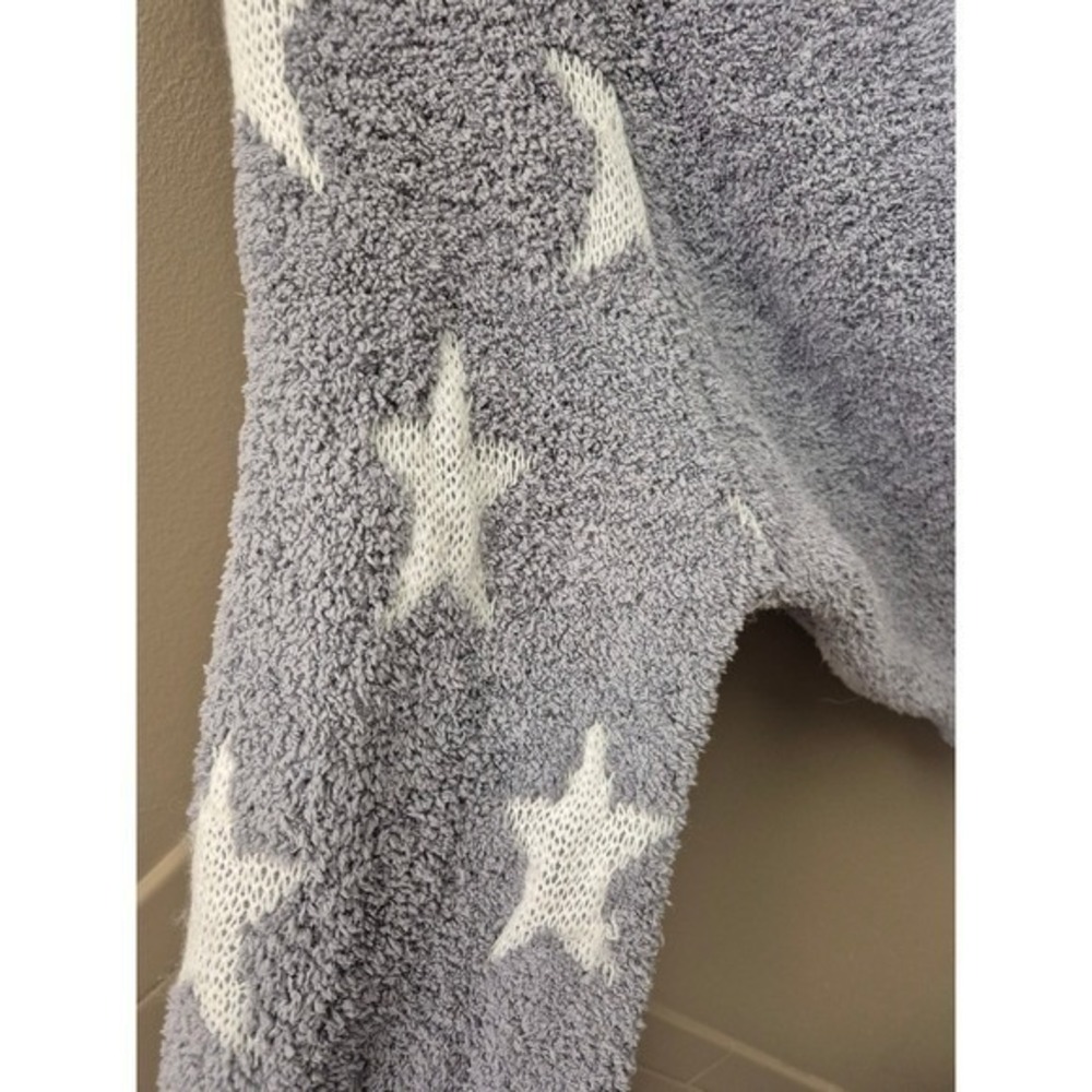 POL Star Hoodie Sweater Large Gray Plush Eyelash Knit Cozy Lounge Pullover NWT - Picture 4 of 6